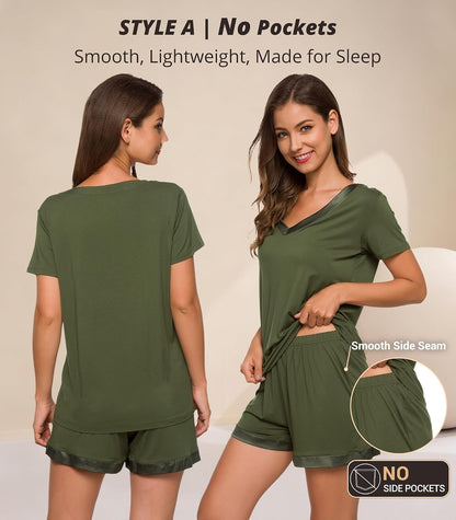 WiWi Bamboo Viscose Womens Pajamas Cooling Sleepwear for Hot Flashes S-4X