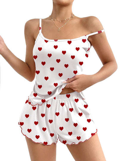 Ekouaer Womens Cami Pajama Set Cute Printed Camisole Shorts Sleepwear