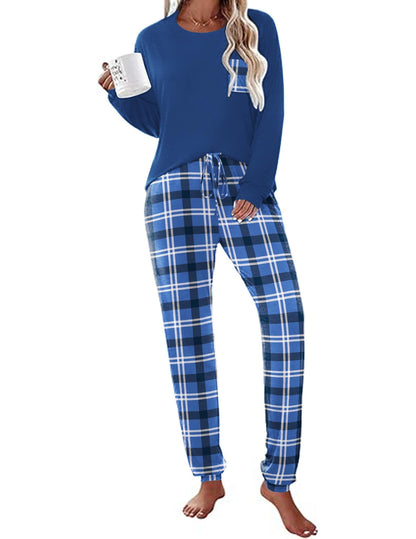Ekouaer Womens Pajama Sets Long Sleeve Pjs Lounge Sets Joggers with Pockets