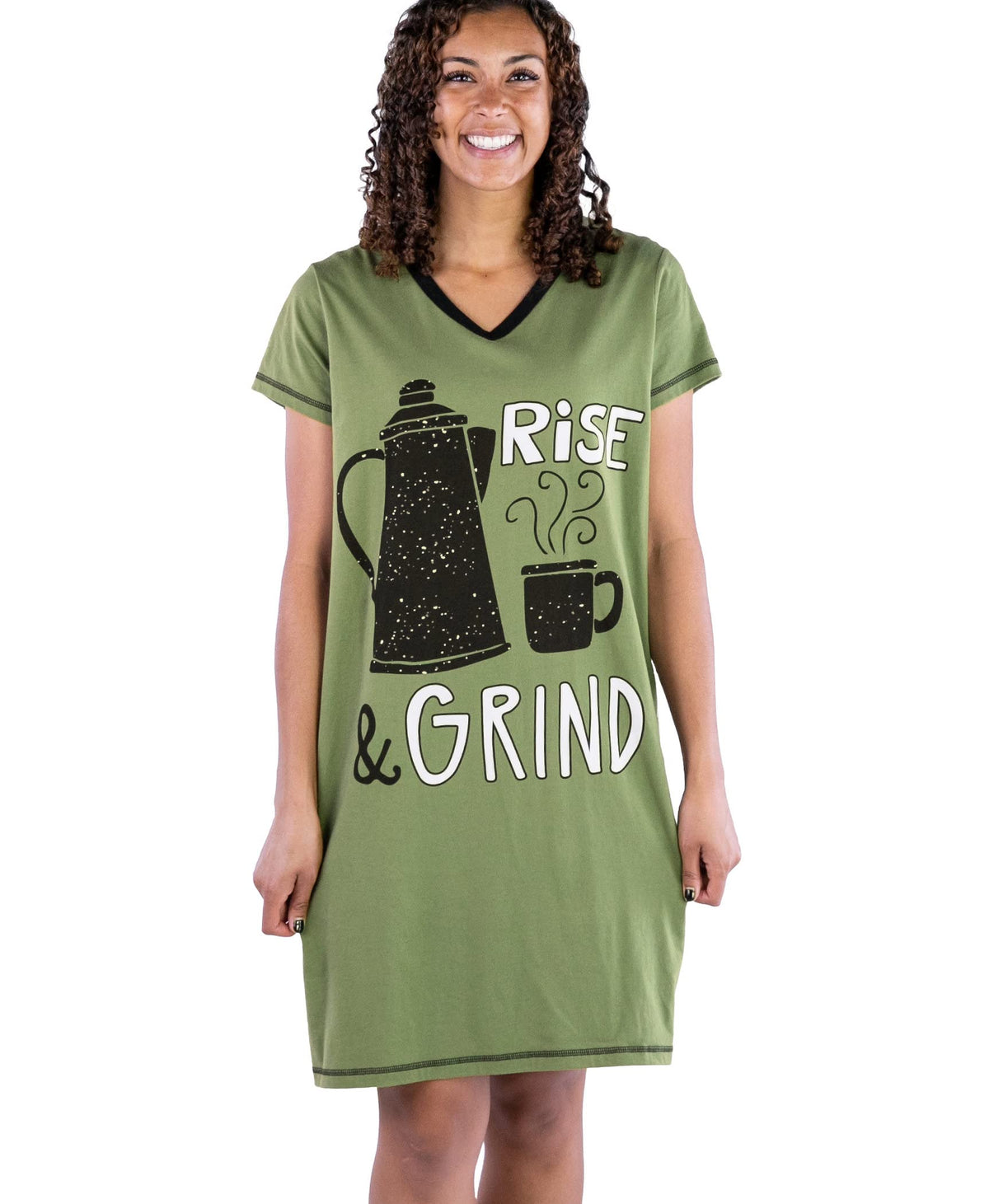 Lazy One Women's Novelty Cotton Nightgown, Cute V-neck Womens Sleep Shirts