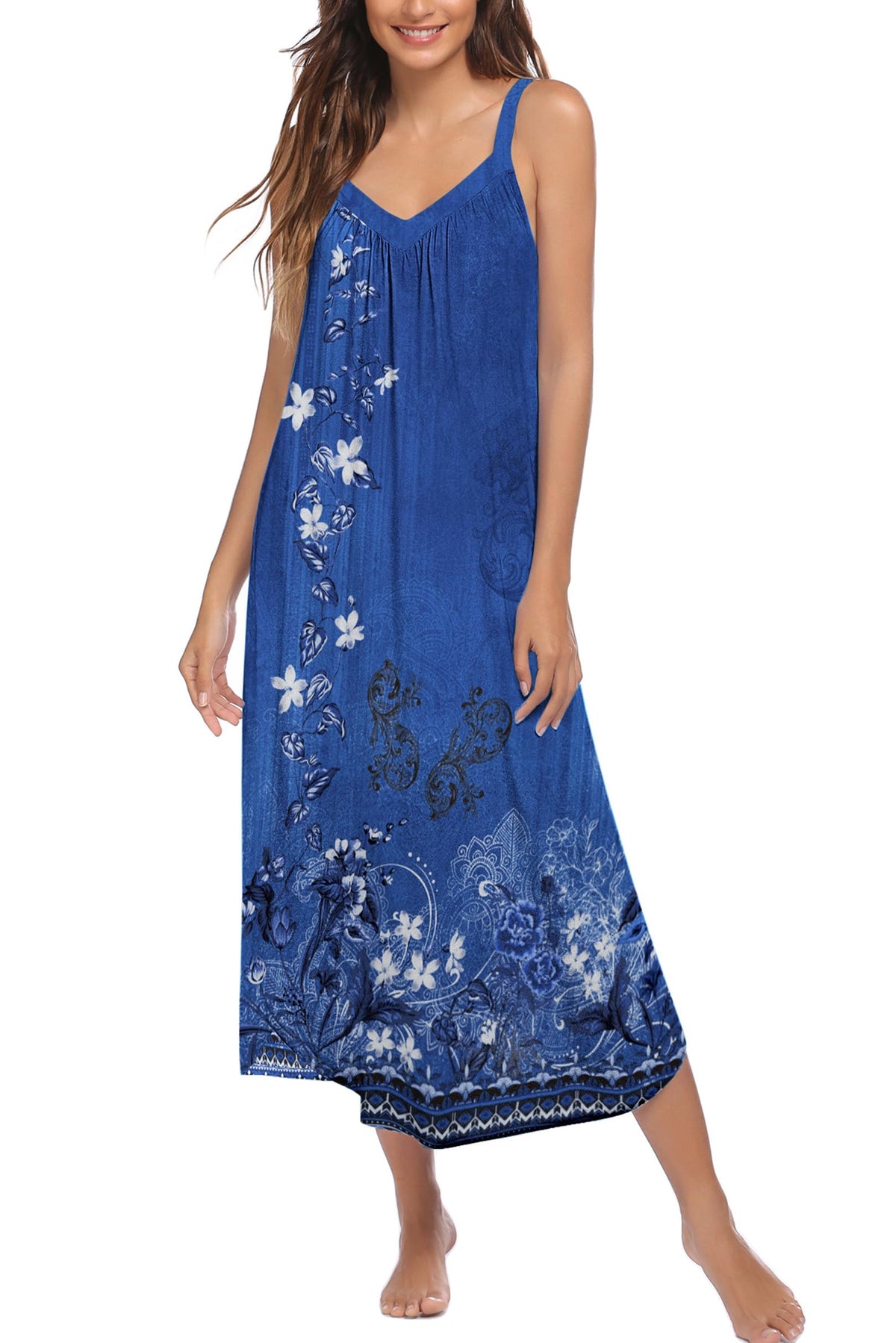 Ekouaer Womens Sleeveless Nightgown Slip Sleep Dress Full Length Loungewear