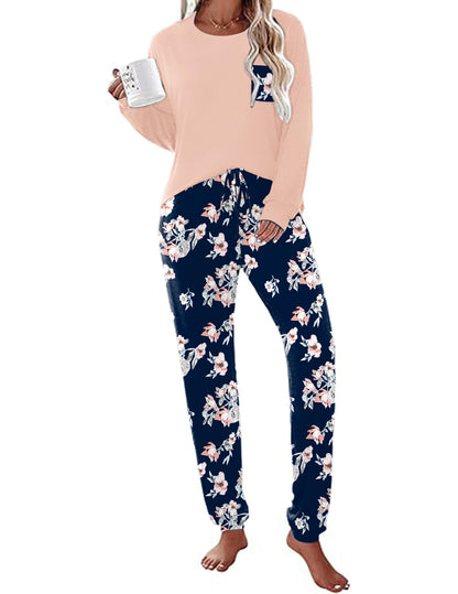 Ekouaer Womens Pajama Sets Long Sleeve Pjs Lounge Sets Joggers with Pockets