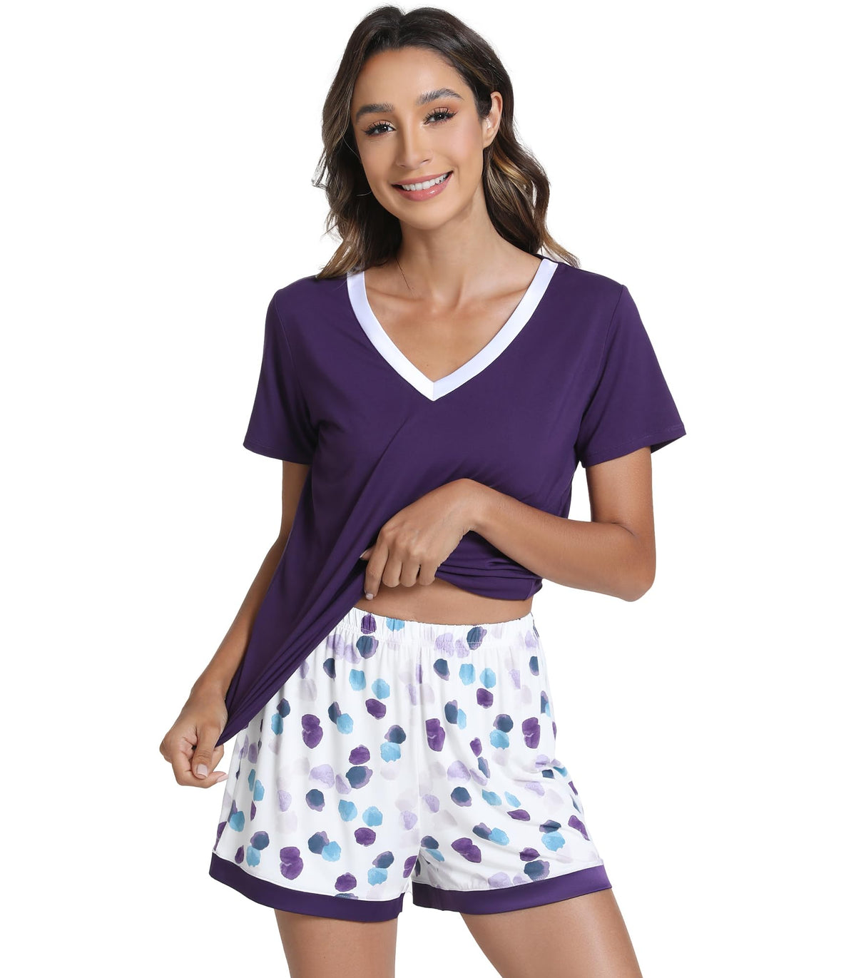WiWi Bamboo Viscose Womens Pajamas Cooling Sleepwear for Hot Flashes S-4X