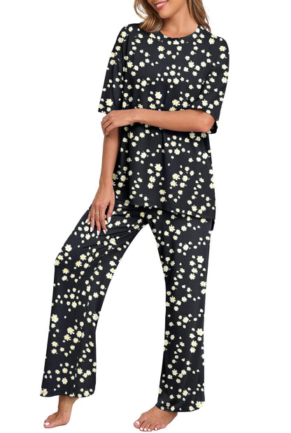 PrinStory Pajamas for Women Soft Pjs Lounge Set S-4XL