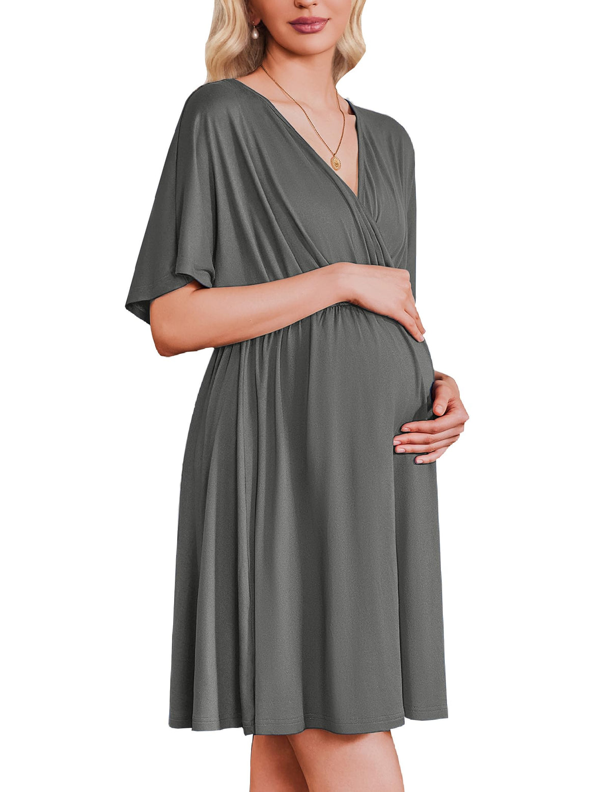Ekouaer Labor and Delivery Gown Nursing Nightgown Birthing Pajamas Dress