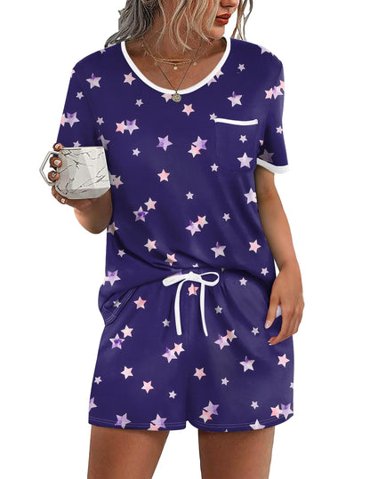Ekouaer Pajamas for Womens Set 2 Piece Soft Sleepwear, Chest Pocket