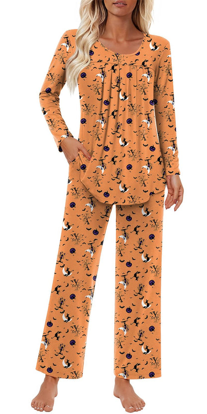 Findsweet Pajama Sets Women 2 Piece Long Sleeve Lounge Pj Sets Fall Outfits