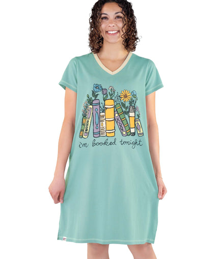 Lazy One Women's Novelty Cotton Nightgown, Cute V-neck Womens Sleep Shirts