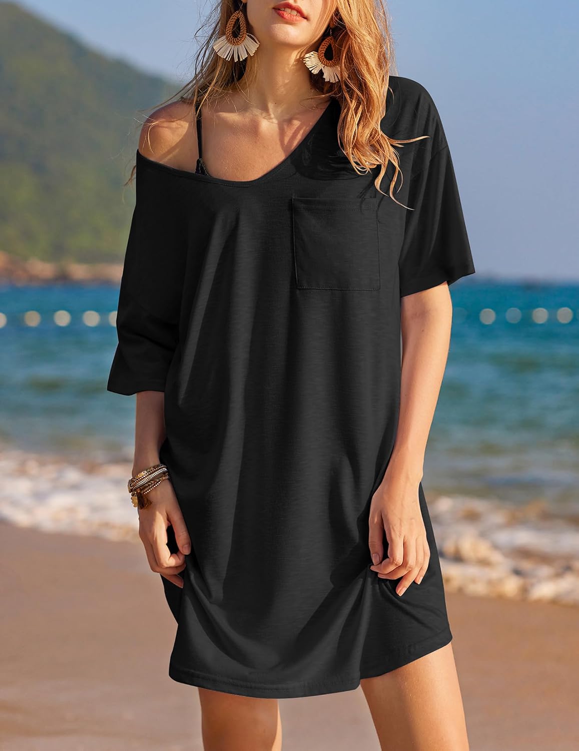Ekouaer Cotton Nightgowns for Women Oversized Sleep Shirt Tshirt Night Gown