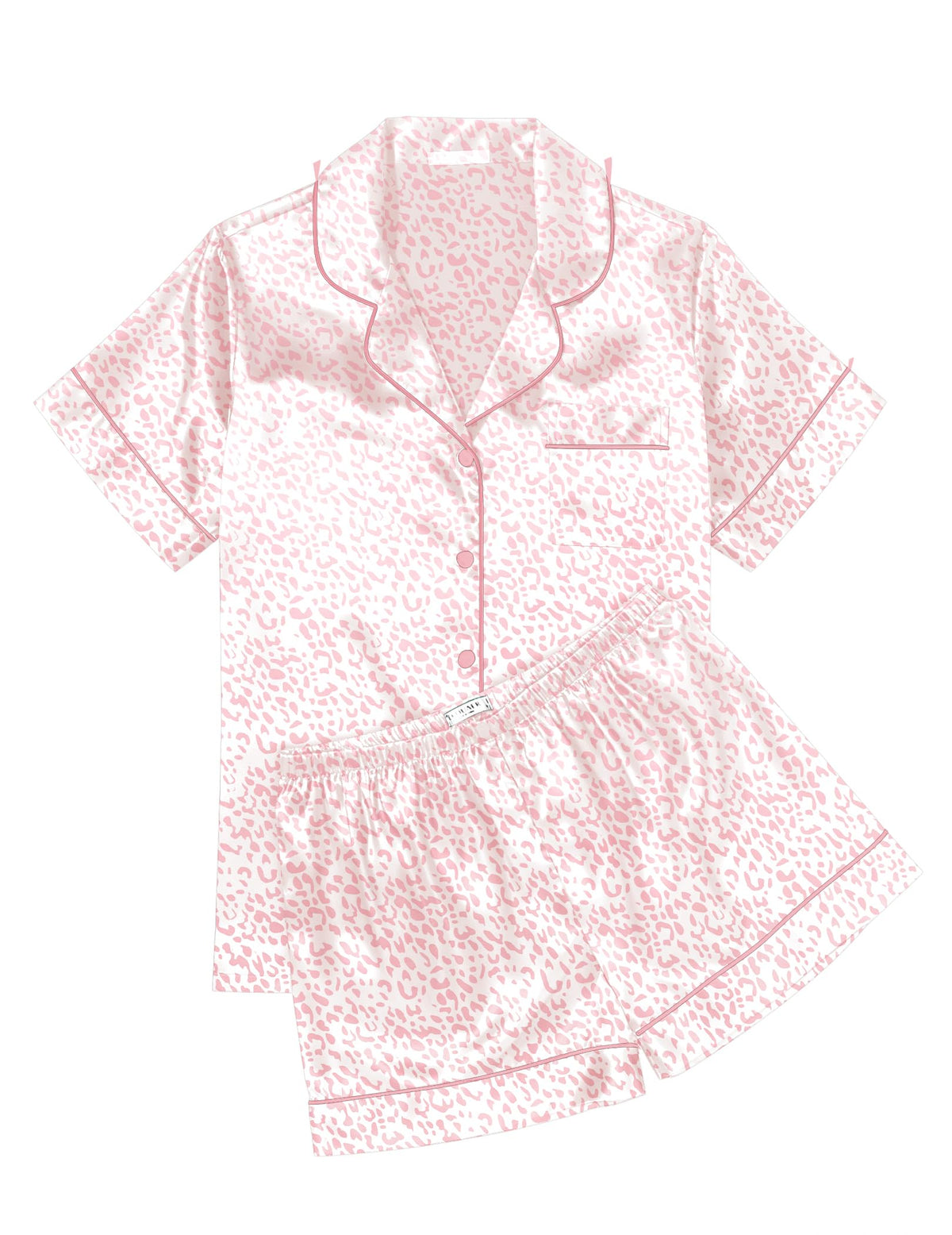 Ekouaer Womens Silk Satin Pajama Sets Soft Short Sleeve Button Up Sleepwear