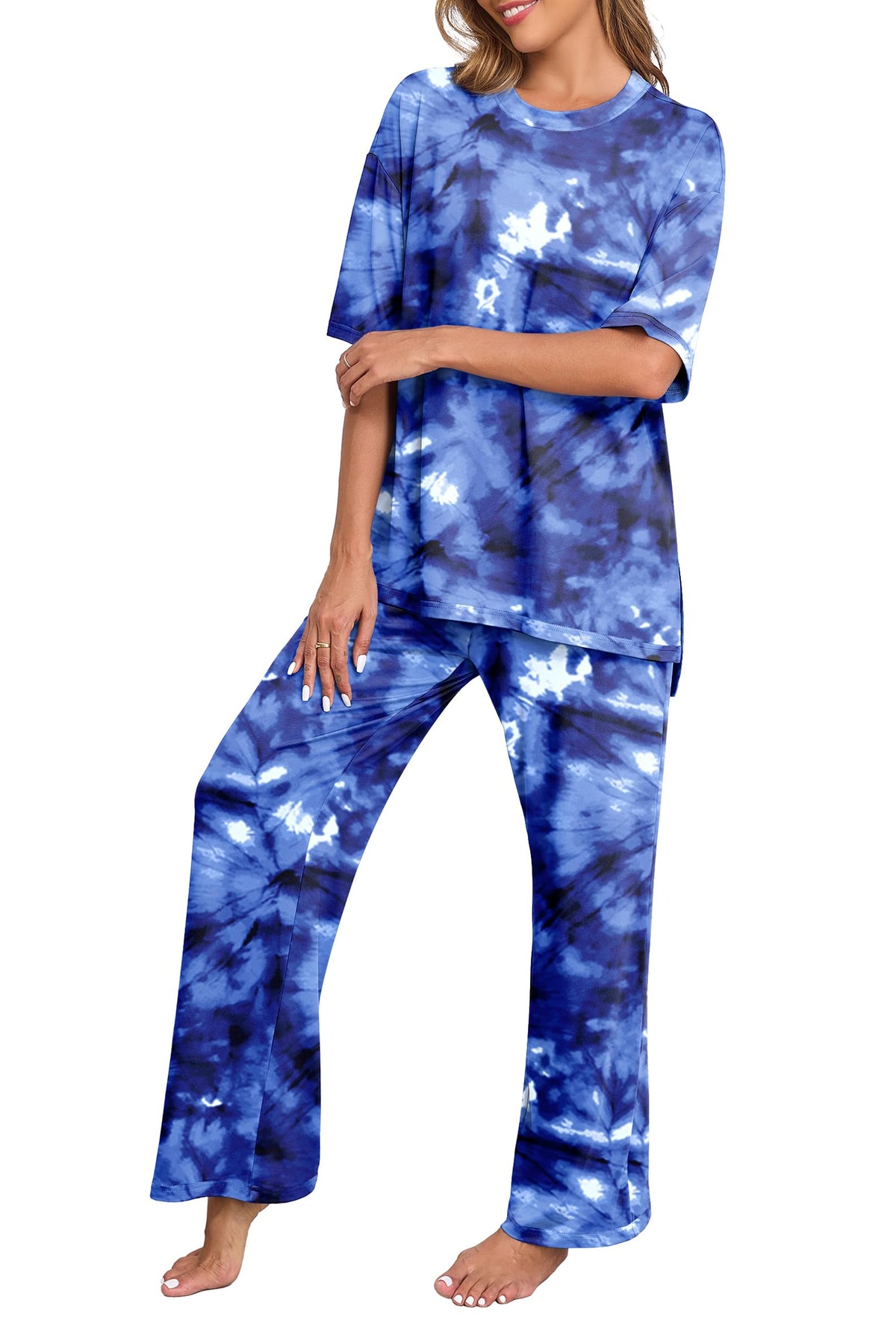 PrinStory Pajamas for Women Soft Pjs Lounge Set S-4XL