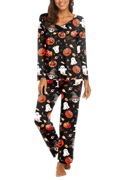 Ekouaer Pajamas for Women Set Long Sleeve Pleated Top and Pants Loungewear