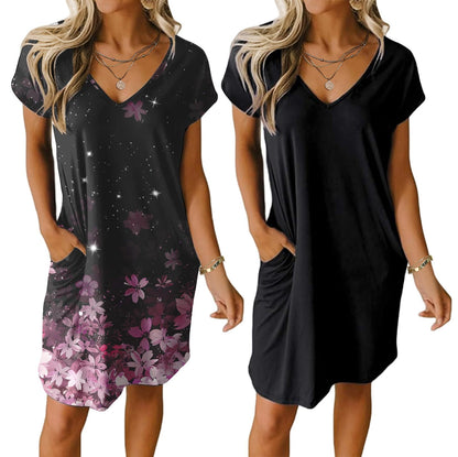 Ekouaer Womens 2 Pack Nightgown with Pockets Short Sleeve Night Shirts