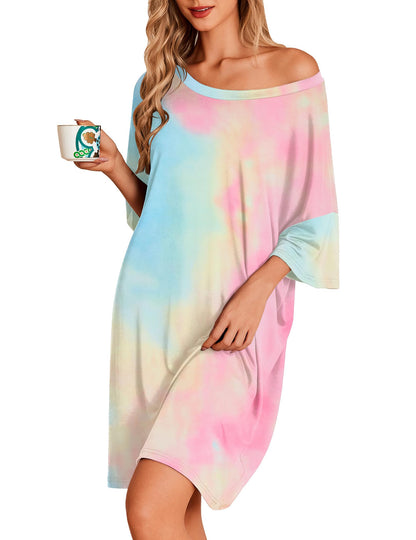 Ekouaer Plus Size Nightgown for Women Oversized Sleep Shirt Sleepwear S-5XL