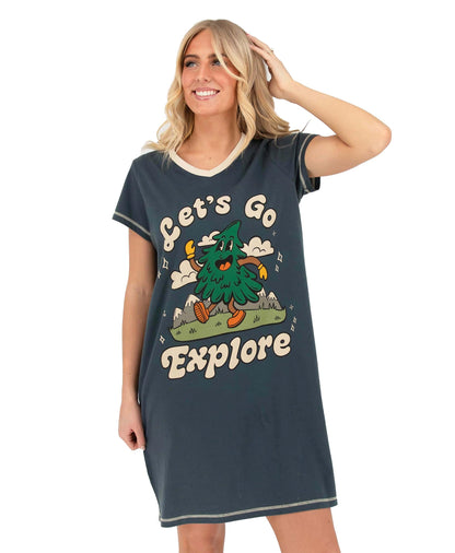 Lazy One Women's Novelty Cotton Nightgown, Cute V-neck Womens Sleep Shirts