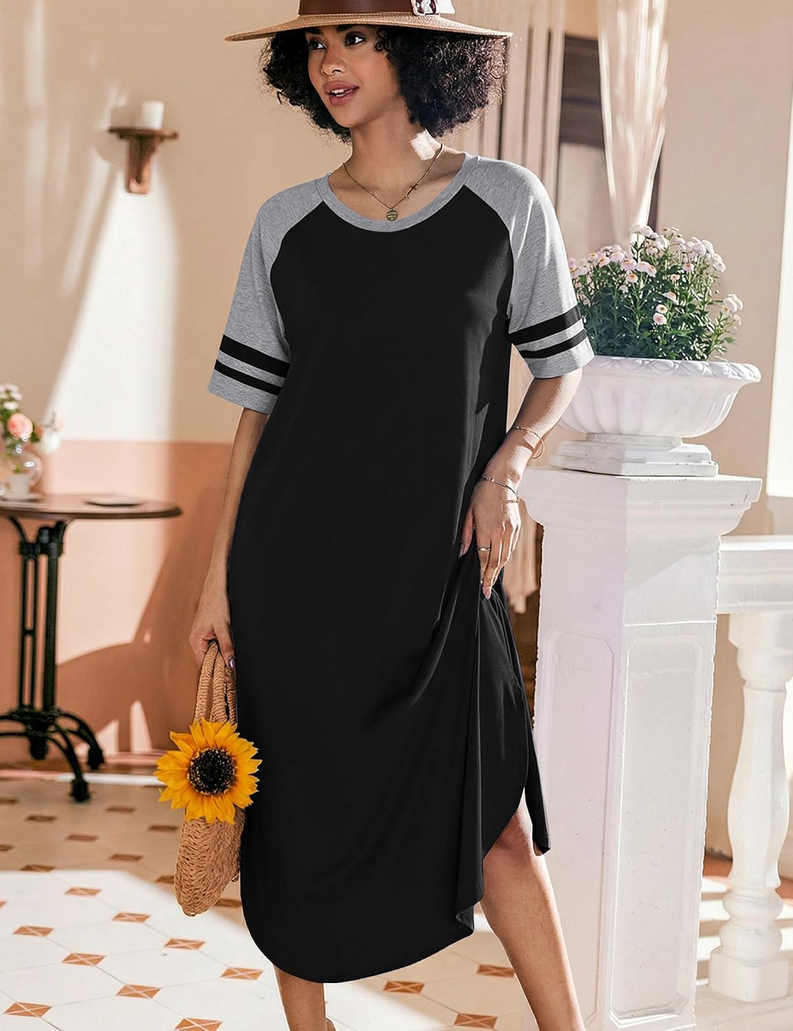 Ekouaer Nightgowns for Women Cotton Long Night Gowns Plus Size Moo Moos