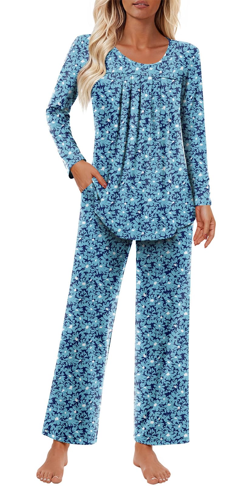 Findsweet Pajama Sets Women 2 Piece Long Sleeve Lounge Pj Sets Fall Outfits