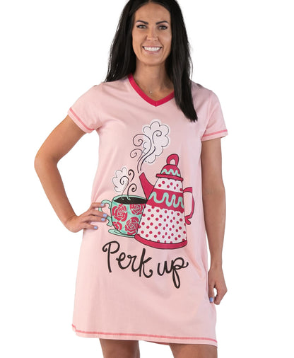 Lazy One Women's Novelty Cotton Nightgown, Cute V-neck Womens Sleep Shirts
