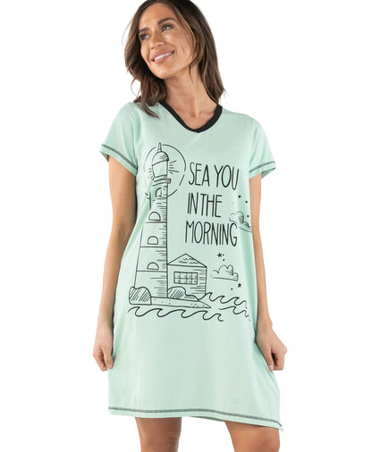 Lazy One Women's Novelty Cotton Nightgown, Cute V-neck Womens Sleep Shirts