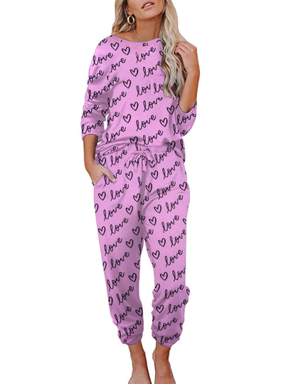 Ekouaer Womens Pajamas Set Long Sleeve Loungewear Soft Joggers with Pockets