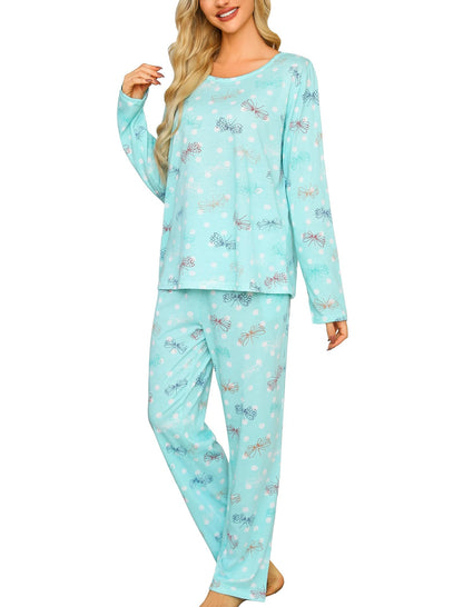 ENJOYNIGHT Womens Pajama Set Cotton Pjs Long Sleeve Sleepwear with Pockets