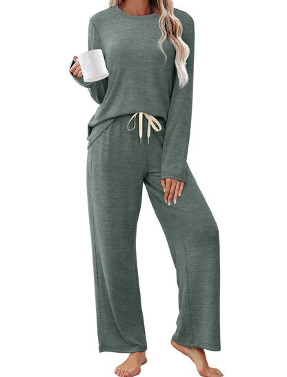 SAMPEEL Pajamas for Women Set Comfy Lounge Sets Two Piece Long Sleeve Cute Pjs Soft Sleepwear Winter Clothing