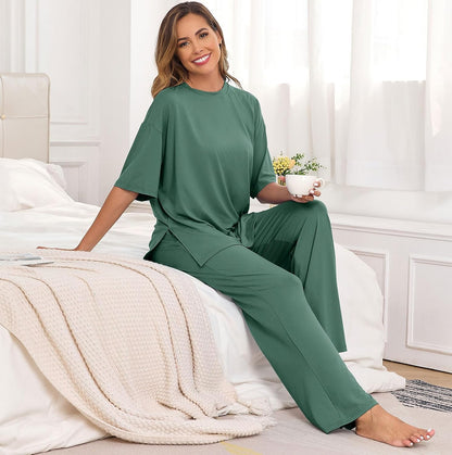 PrinStory Pajamas for Women Soft Pjs Lounge Set S-4XL