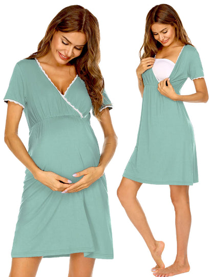Ekouaer Nursing Nightgown Labor and Delivery Gown Dress Maternity Pajamas