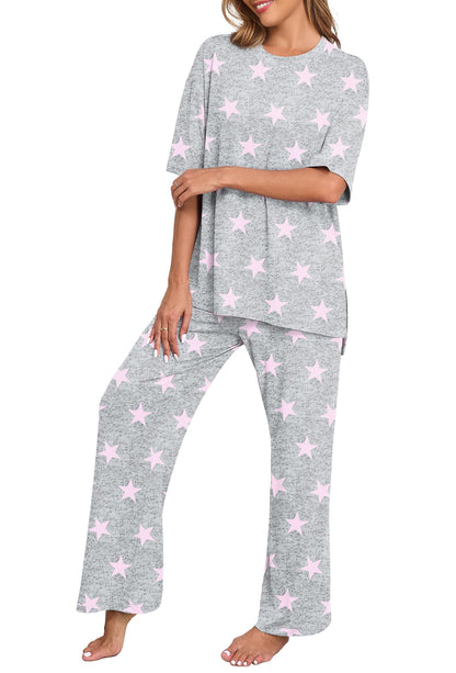 PrinStory Pajamas for Women Soft Pjs Lounge Set S-4XL