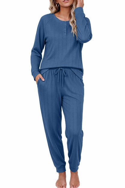 Ekouaer Pajamas Womens 2 Piece Long Sleeve Top and Jogger Pants Lounge Set