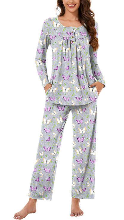 Bestbee Women's Pajama Sets 2 Piece Fall Lounge Outfits Ladies Pj Sets