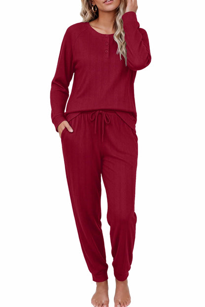Ekouaer Pajamas Womens 2 Piece Long Sleeve Top and Jogger Pants Lounge Set