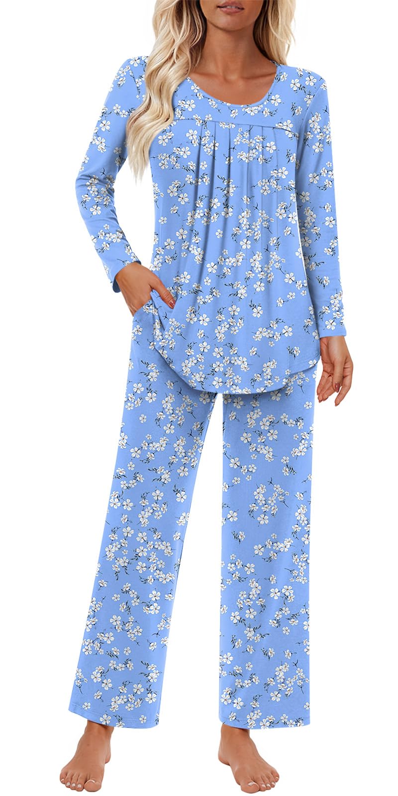 Findsweet Pajama Sets Women 2 Piece Long Sleeve Lounge Pj Sets Fall Outfits