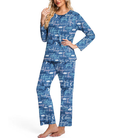ENJOYNIGHT Womens Pajama Set Cotton Pjs Long Sleeve Sleepwear with Pockets