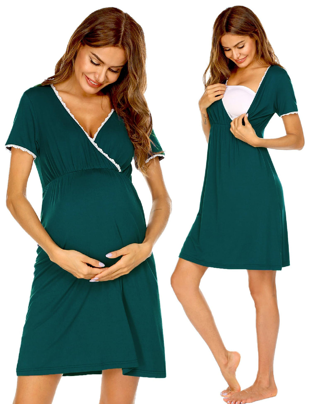 Ekouaer Nursing Nightgown Labor and Delivery Gown Dress Maternity Pajamas