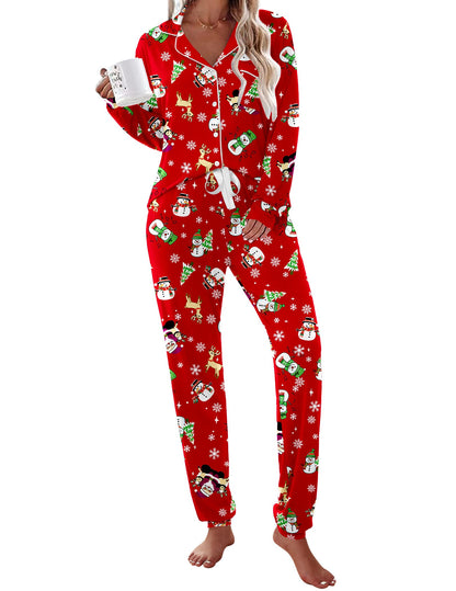 Ekouaer Pajamas Set Long Sleeve Sleepwear Womens Button Down Soft Pjs