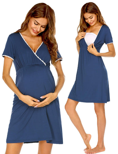Ekouaer Nursing Nightgown Labor and Delivery Gown Dress Maternity Pajamas
