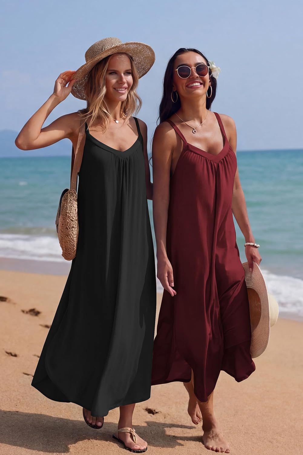 Ekouaer Womens Sleeveless Nightgown Slip Sleep Dress Full Length Loungewear