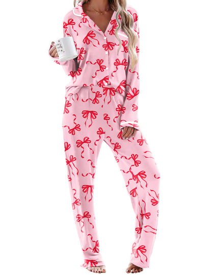 Ekouaer Womens Pajama Sets Long Sleeve Button Down 2 Piece Lounge Set