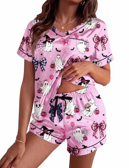 Ekouaer Silk Pajama for Women Short Sleeve Satin Pj Set Two Piece XS-XXL