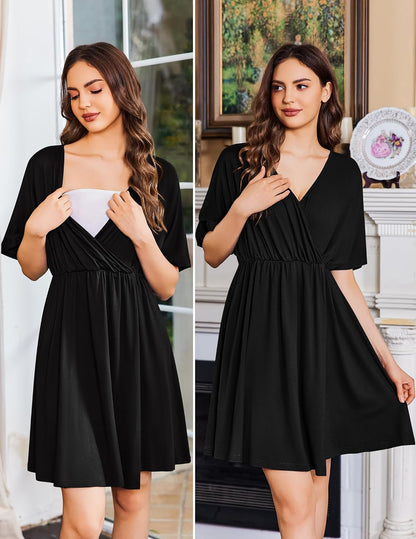 Ekouaer Labor and Delivery Gown Nursing Nightgown Birthing Pajamas Dress