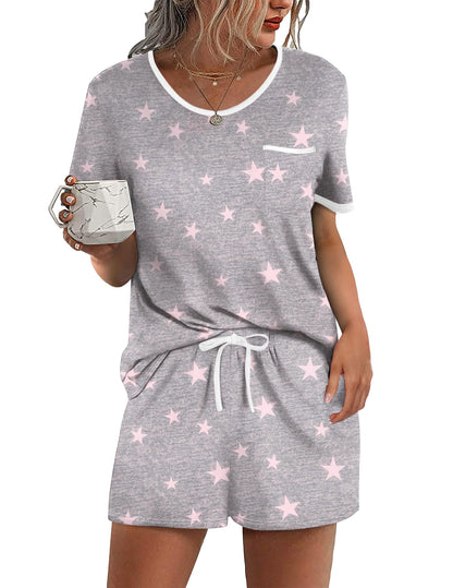 Ekouaer Pajamas for Womens Set 2 Piece Soft Sleepwear, Chest Pocket