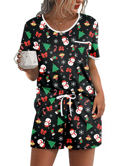 Ekouaer Pajamas for Womens Set 2 Piece Soft Sleepwear, Chest Pocket