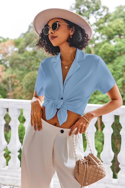 Ekouaer Pajamas Set for Women Short Sleeve Sleepwear Button Down Ruffle Pjs