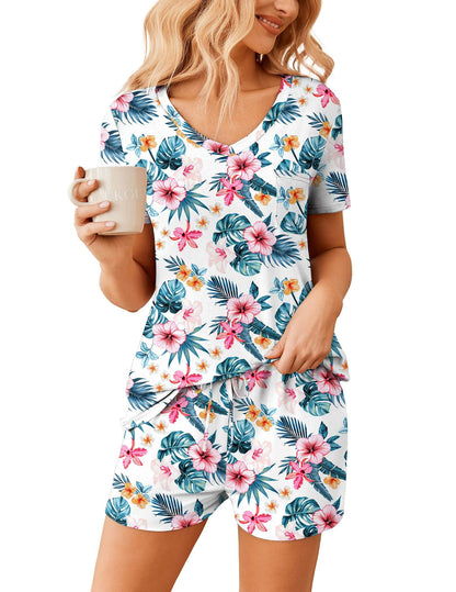 Ekouaer Womens Pajama Sets Shorts Soft 2 Piece Lounge Set with Chest Pocket