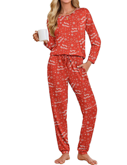 Ekouaer Womens Pajama Sets Long Sleeve Pjs Lounge Sets Joggers with Pockets