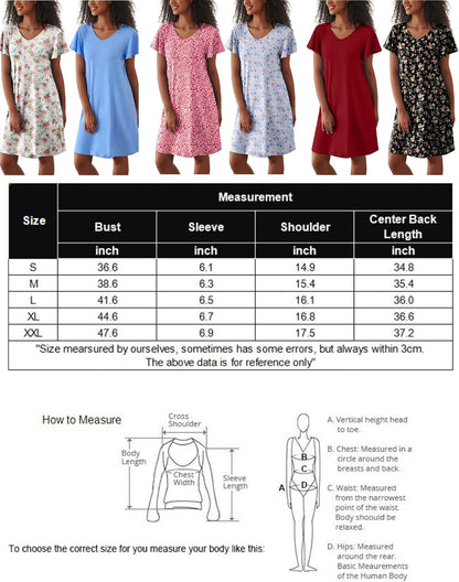 Ekouaer 2 Pack Nightgowns for Women Short Sleeve Nightshirt Soft Sleepdress