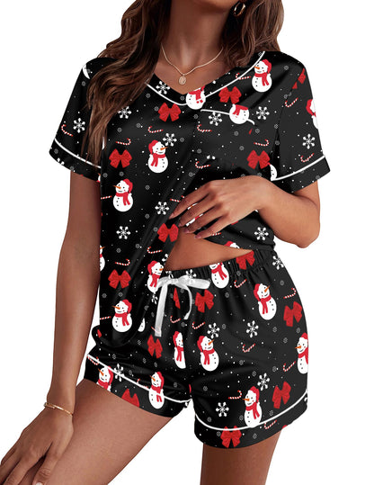 Ekouaer Silk Pajama for Women Short Sleeve Satin Pj Set Two Piece XS-XXL