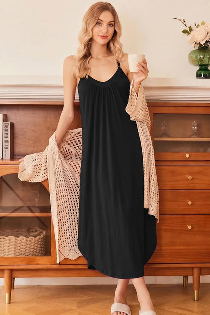 Ekouaer Womens Sleeveless Nightgown Slip Sleep Dress Full Length Loungewear