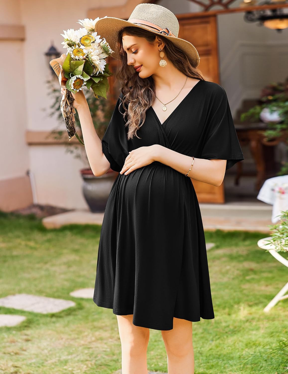 Ekouaer Labor and Delivery Gown Nursing Nightgown Birthing Pajamas Dress